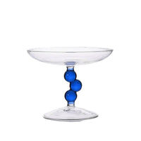 Clear Glass Pedestal Fruit Plate Transparent Pedestal Dish with Beaded Stem Elegant Dishware Elevated for Dining Table