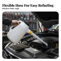 Easy to Read Markings Plastic Oil Can with Flexible Spout Sturdy Plastic Oil Jug with Spout Leakproof Design for Mechanics, DIY Enthusiasts