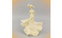 Graceful Figurine with Hat Elegant Tabletop Sculpture Smooth Woman Figurine Aesthetic for Living Room, Office