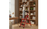 Anti-Slip Step Ladder with Handrail Foldable Step Ladder with Handrails Sturdy Stable for Homeowners, Seniors, Indoor, Kitchen, Apartment, Closet