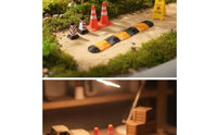 8 Pieces Small-Scale Speed Bumps Mini Traffic Accessory Set Realistic Toy Traffic Cones Sturdy for Model Collectors