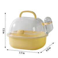 Portable Hamster Cage with Handle, Travel Hamster Cage for Outdoor Use, Outdoor Hamster Cage with Top Ventilation Holes and Water Bottle