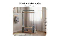 Durable Wood Construction children's Tree-Shaped Hanger Rack Floor-Standing complimentarystanding Garment Rack Nordic design aesthetic Coat Stand Multiple Pegs for Toddlers, Families, Bedroom, Playroom, Entryway, Living Room