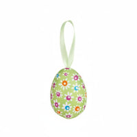 Assorted Patterns Easter Egg Ornament Vibrant Colors Textile Wrapped Egg Ornaments Easy to Hang Hanging Easter Eggs Lightweight for Children, Crafters, Home Decor, Wreath Making