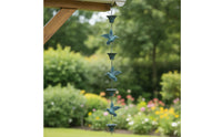 Decorative Hummingbird Rain Chain Antique-Look Metal Rain Chain Hanging Downspout Rust-Resistant for Gardeners, Garden, Porch