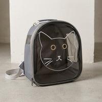 Transparent Pet Carrier Cat Backpack with PVC Panel, Breathable Pet Backpack for Hiking Walking, Double Hole Ventilation Dog Backpack Travel