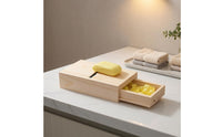 Wooden Soap Trimmer with Drawer Natural Wood for Home Workshop