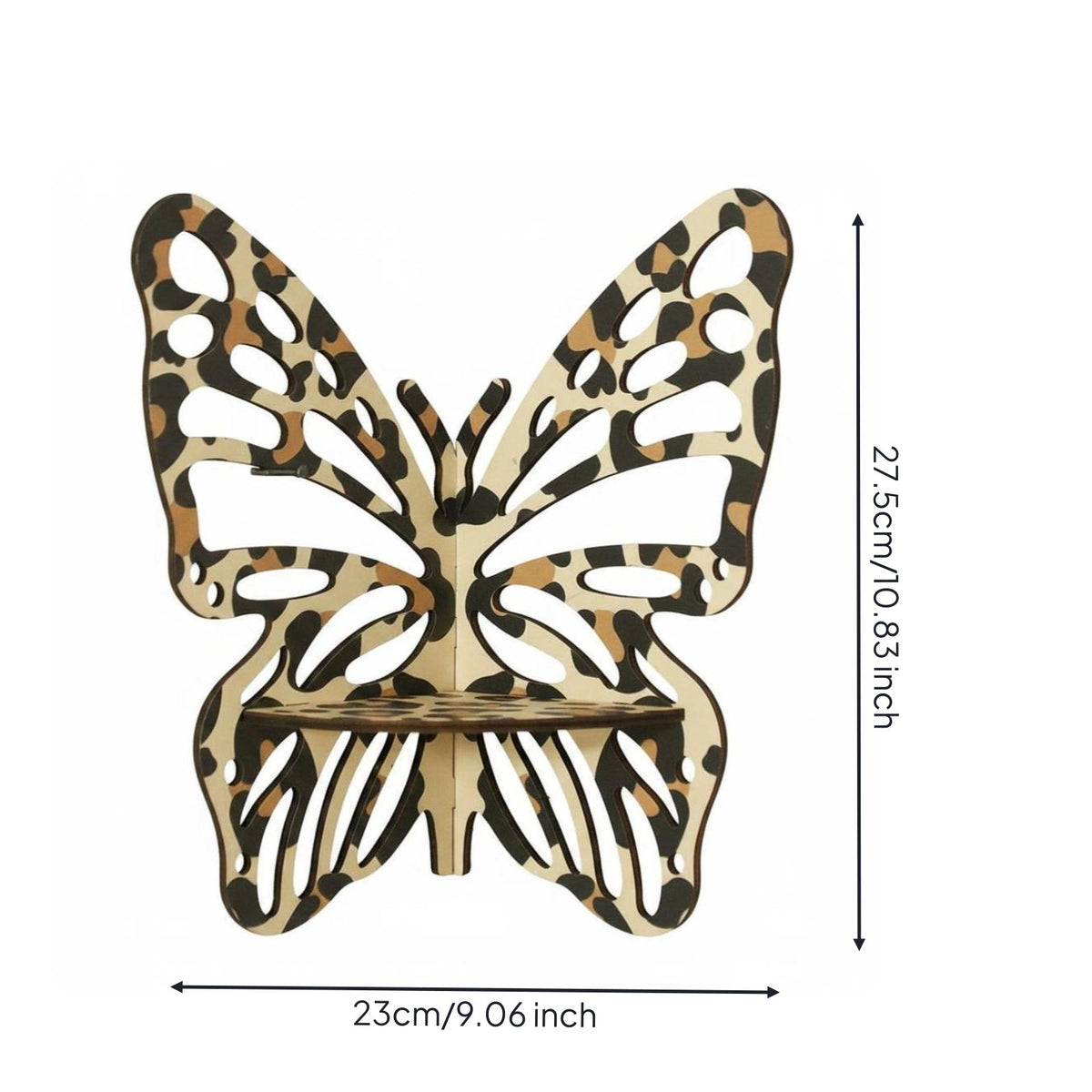 Boho Design Leopard Print Butterfly Shelf Leopard Print Decorative Shelf