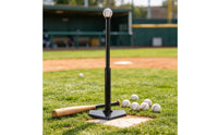 Batting Tee with Home Plate Base Rubber Batting Tee Heavy Duty Sports Gear for Baseball Athletes, Backyard Training, Field Exercises
