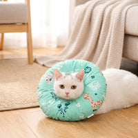 Soft Pet Cone with Drawstring Toggle, Padded Polyester Waterproof Cat Cone, Anti-biting and Anti-licking After Surgery Recovery