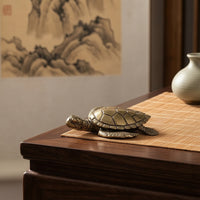 Brass Turtle Figurine Collectible Turtle Figurine Low-Profile Feng Shui Ornament for Collectors, Desk