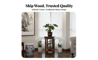 Potted Plant Pedestal Chinese Design Design Tiered Wooden Pedestal Indoor & Outsideside Door Rustic Look for Balcony