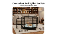 Easy to Clean Large Dog Enclosure with Wheels Removable Tray Heavy Duty Dog Crate Multiple Doors Pet Enclosure Paw-Friendly Floor Grid for Medium Dogs, Outdoor