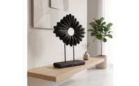 Sunflower Ornament with Base Hand-Carved Wooden Sculpture Artisan for Art Lovers