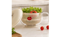 Manual Salad Dryer Centrifugal Salad Dryer with Colander Clear Drain Basket with Handle Multi-Use for Meal Prep