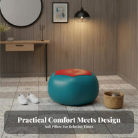 Multi-Purpose Ball-Shaped Ottoman Soft Padded Low Stool Fun Designs Pouf Comfortable Seating for Children, Homeowners, Living Room, Entryway, Playroom, Bedroom