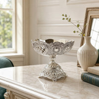 Pedestal Serving Bowl Vintage-Vintage-Look Dessert Stand Polished Tableware for Tea Service