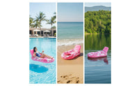 Mesh-Seat Inflatable Pool Lounger with Backrest Cooling Floating Chair Stable Lounger with Backrest Foldable for Adults