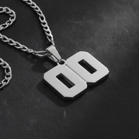 Men's Stainless Steel Sports Number Necklace for Baseball, Basketball, and Football Teams