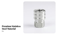 Female Thread Stainless Steel Connector Cylindrical Stainless Steel Pressure Washer Adapter