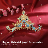 Traditional Chinese Attire Hair Jewelry Set Handmade Traditional Chinese Attire Hair Accessory Set Handcrafted Chinese Wedding Headdress for Brides
