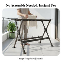 Foldable X-Shaped Frame Clothes Rack Indoor & Outsidedoor Use Foldable Accordion Storage Areasaving Garment Airer for Families, Balcony, Indoors