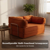 VersatileUse Design Frameless Modular Sleeper Space-Saving Folding Mattress Couch No Assembly Required Sofa Bed Washable Covers for Apartment Dwellers, Students, Young Adults, Lounge, Playroom