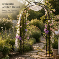 European Vintage Wrought Iron Garden Arch for Climbing Plants