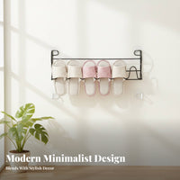 Wall Mounted Shoe Rack Space-Saving over the Door Shoe Organizer Wrought Iron Slipper Holder for Entryway, Washroom, Closet