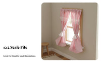 DIY Friendly 1:12 Scale Striped Curtains Realistic Feature 1:12 Scale Window Drapes Easy Installation for Doll Collectors, Children