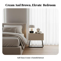 Italian type Storage Nightstand Minimalist Design Shaped Bedside Cabinet Modern Aesthetic Bedroom Furniture long-lasting Construction for Homeowners, Apartment Dwellers, Students, Small Spaces, Entryway