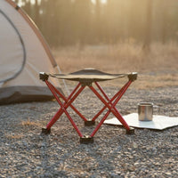 2 Pieces Space Saving Aluminum Foldable Stool Quick Setup Portable Camping Stool Long-Lasting Lightweight Camping Seat Carry Bag Included for Queueing