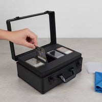 Card Carrying Case with Window Heavy-Duty Card Storage Box with Display Window Secure for Game Participants