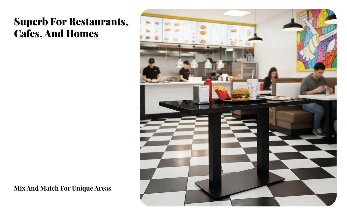 Takeaway Restaurant Table Thickened Tabletop Rectangular Dining Table Sturdy Construction Commercial Furniture for Cafe Owners, Dessert Shop, Eatery