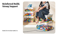 DoubleLayer Block Bin with Sorting Tray High Clarity for Home, Kids, Parents