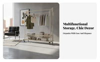 Multi-Functional Clothing Hanger Stand 360° Rotating Wheels Rolling Clothes Rack Large Capacity Heavy Duty Garment Stand for Entryway, Laundry Room