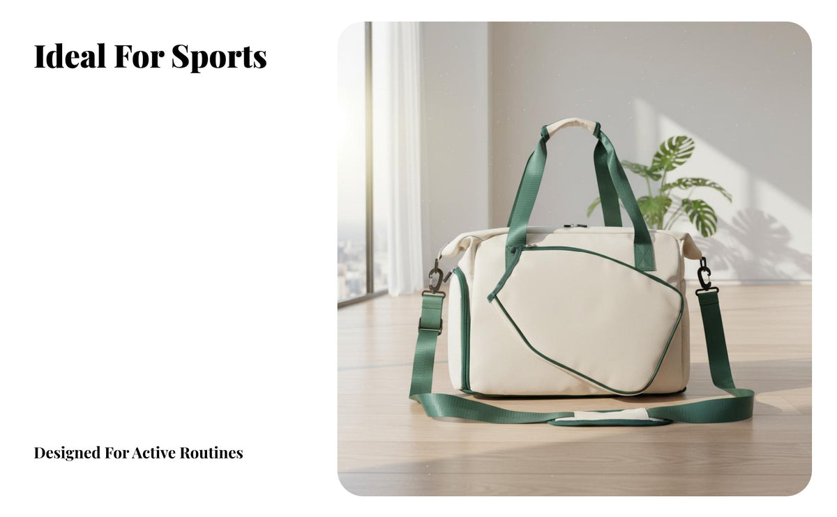Pickleball Bag External Racket Pocket Athletic Bag with Shoe Compartment Pickleball Tote Sturdy Large Capacity Travel Tote