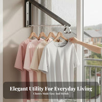 Folding Wall-Mounted Clothes Rack Foldable Wall Hanger Retractable