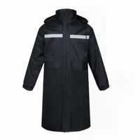Windproof Long Reflective Raincoat Long-Lasting Full Body Safety Rain Jacket Lightweight Reflective Safety Jacket Adjustable Cuffs for Security Guards, Road Workers, Hikers, Outdoor, Hiking, Work