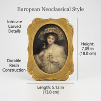 Ornate Gold Resin Picture Frame, Carved Hollowed Out Photo Frame, Wall Hanging Gold Resin Frame, Decorative Photo Holder for Home Decor
