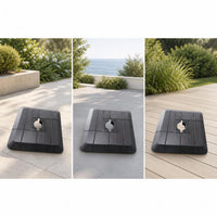 Outdoor Patio Umbrella Base Stand for Banana Umbrella Roman Umbrella Center Pole Umbrella, Resin Water-Filled Anti-Tilt