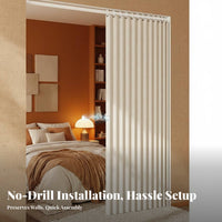 Accordion Door Curtain No-Drill Installation Accordiondesign Divider for Renters