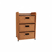 Storage Cabinet European Design Drawer Nightstand Smooth Finish Storage Cabinet with Baskets for Bedroom, Living Room
