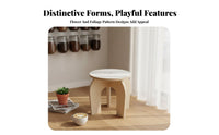 Vintage design Three-Legged Round Stool Multi-Purpose Low Seat Minimalist Design Indoor Furnishing Mortise and Tenon Joint for Cafe Owners, Homeowners, Interior Decorators, Dessert Shop, Living Room, Bedroom, Entryway