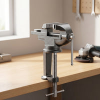 Heavy-Duty Bench Vise with Rotating Base Adjustable Bench Vise Sturdy Table Clamp Anti-Slip for DIYers, Hobbyists, Workbench, Home Workshop, Garage