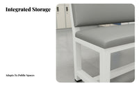 With supportrest Lowspine Upholstered Bench Soft Padding Waiting Area Seat Multi-Purpose Seating Furniture long-lasting Construction for Business Owners, Office Managers, Lobby, Salon, Entryway, Bedroom
