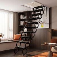 Wireless Control Retractable Attic Stairs Pull down Electric Attic Ladder Indoor Retractable Loft Stairs Sturdy for Homeowners