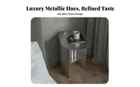 Nordic Design Bedside Stand Minimalist Design Curved Metal Accent Table Sturdy Construction Nightstand Space-Saving for Apartment Dwellers, Homeowners, Interior Designers, Bedroom, Small Areas, Living Room, Entryway