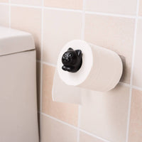 No-Drill Installation Cat Toilet Paper Holder Space-Saving Design Retractable Cat Tissue Holder for Children, Kitchen