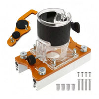 2-in-1 Slotting Guide Bracket Border Positioning Router Slotting Guide Adjustable Clamping Router Bracket Orange